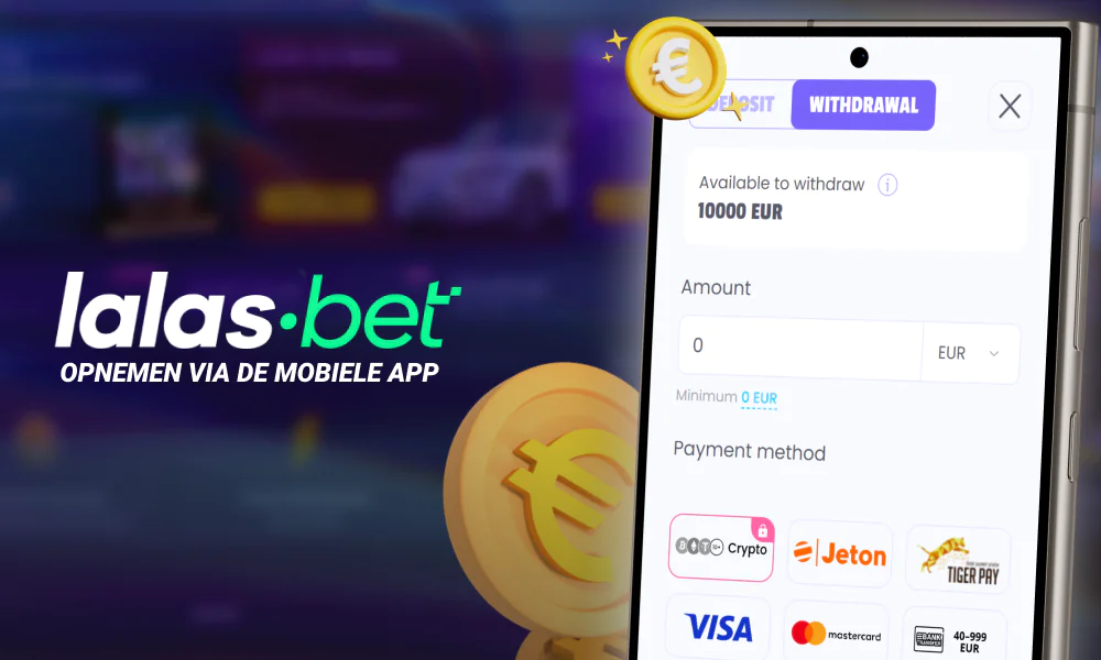 Geld opnemen via de Lalabet mobiele app
